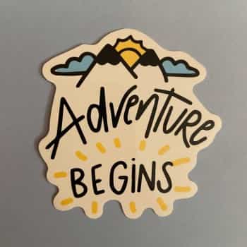 Adventure Begins Sticker